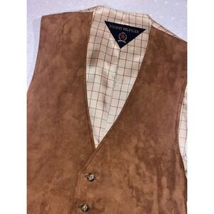TOMMY HILFIGER Men's 44R Faux Suede Vest (Lined) — Size Large —‎ Fast Shipping!